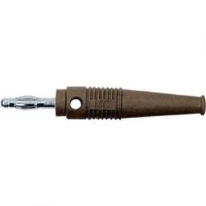Straight blade plug Plug straight Pin diameter 4mm Brown Staeu