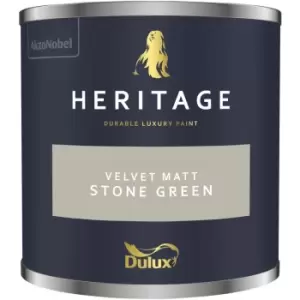 Dulux Heritage Velvet Matt Stone Green Matt Emulsion Paint 125ml