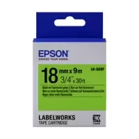 Epson LK-5GBF Black on Fluorescent Green Labelling Tape 18mm x 9m