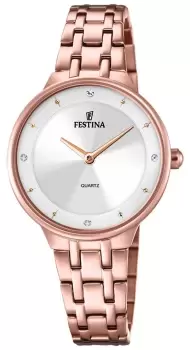 Festina F20602/1 Ladies Rose-pltd. W/CZ Set & Steel Watch