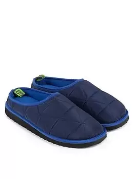TOTES Premium Quilted Mule Slipper - Navy, Size 11, Men