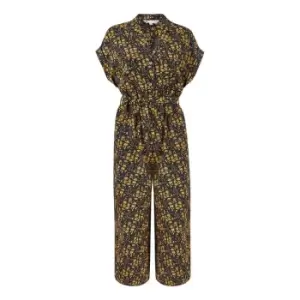 Yumi Ditsy Jumpsuit With Pockets - Blue