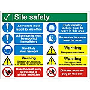 Site Sign Site Safety Fluted Board 60 x 80 cm