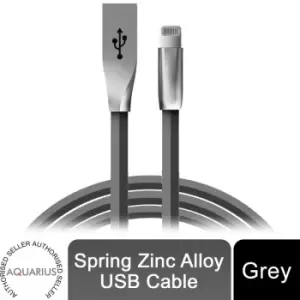 Spring Zinc Alloy Lightning to USB Sync and Charge Cable - 1 Metre, Space Grey