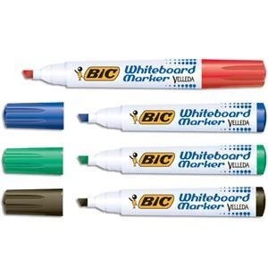 Original Bic Velleda 1751 Chisel Tip Whiteboard Marker Line Width 3.7 5.5mm Assorted Colours Pack of 48 Pens