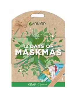 Garnier 12 Days Of Maskmas Advent Calendar, Sheet Mask Collection Of Face, Eyes and Lip Masks, Perfect Beauty Gift Set & Christmas Advent Calendar, On