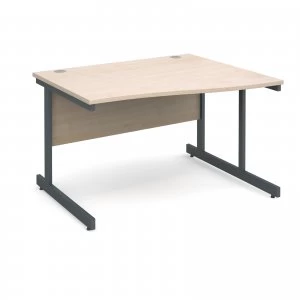 Contract 25 Right Hand Wave Desk 1200mm - Graphite Cantilever Frame m