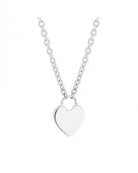 Simply Silver Polished Heart Necklace