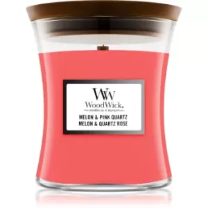Woodwick Melon & Pink Quarz scented candle Wooden Wick 85 g