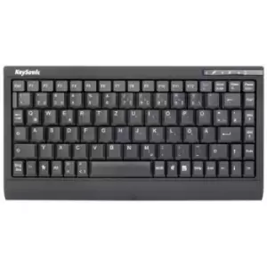 Keysonic ACK-595C+ (DE) Mini-Tastatur, SoftSkin, Combo, schwarz USB Keyboard German, QWERTZ, Windows Black