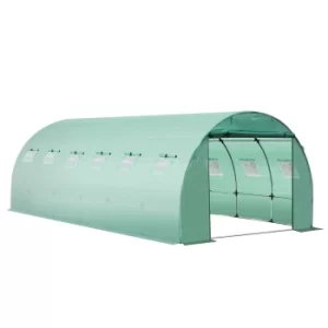 Outsunny 20x10ft Greenhouse Replacement Cover Winter Garden Plant PE Cover for Tunnel Walk-in Greenhouse with Roll-up Windows Door Outdoor