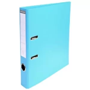 Exacompta Prem Touch Lever Arch File 53502E 55mm PVC, Cardboard 2 ring A4 Blue Pack of 10