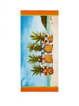 Catherine Lansfield Pineapple Sunglasses 100% Cotton Beach Towel