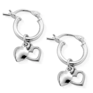 ChloBo SEH040 Women&apos;s Double Heart Small Hoop Earrings