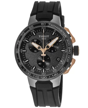 Tissot T-Race Chronograph Cycling Rose Gold Tone Rubber Strap Mens Watch T111.417.37.441.07 T111.417.37.441.07