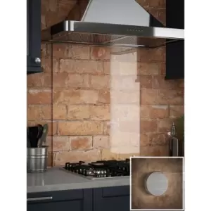 Splashback - Clear Glass Kitchen (Brushed Caps) 600mm x 750mm - Clear