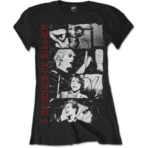 5 Seconds of Summer - Photo Stacked Womens Large T-Shirt - Black