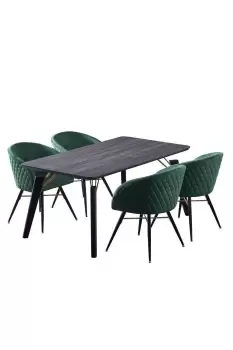 'Vittorio Cosmo' LUX Dining Set with a Table & Chairs Set of 4