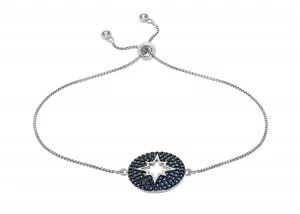 Revere Silver Colour Blue CZ Cut Out Star Bracelet
