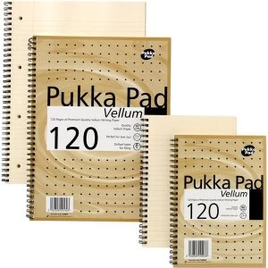 Pukka Pad A4 Vellum Pad Wirebound Metallic 80gsm Ruled and Margin 120 Pages Pack 3