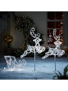 Noma 96cm Flying Reindeers And Sleigh Indoor/Outdoor Christmas Decoration