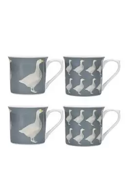 Kitchencraft Geese Fluted Set Of 4 Mugs