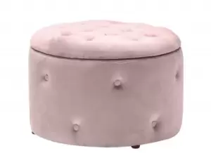LPD Cleo Pink Fabric Ottoman Storage Pouffe
