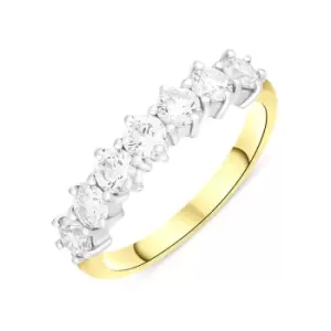 18ct White Gold 1.12ct Diamond Seven Stone Half Eternity Ring
