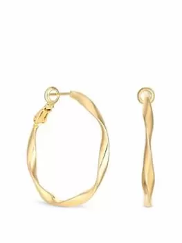 Jon Richard Gold Plated Large Twist Hoop Earrings, Yellow Gold, Women