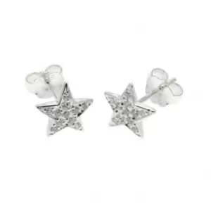 Elements Sterling Silver Clear Cubic Zirconia Star Stud Earrings E4078C