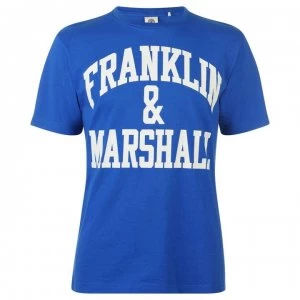 Franklin and Marshall Print T Shirt - Nautical Blue