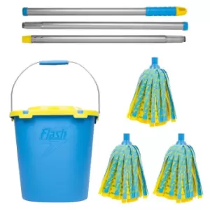 Flash Lightning Mop With Refills and Mop Bucket