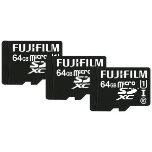 Fujifilm MicroSDXC 64GB UHS-I Class 10 Memory Card inc Adapter 3 Pack