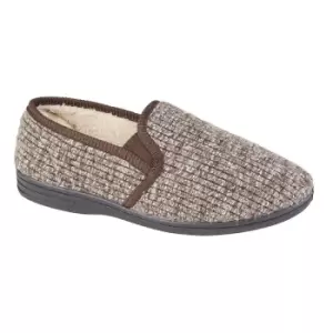 Zedzzz Mens Keith Fluffy Classic Slippers (7 UK) (Brown)