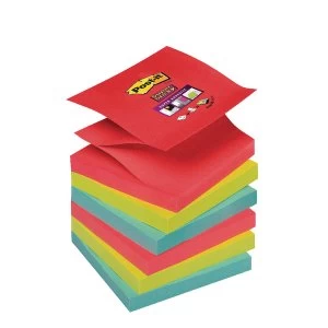 Post it Super Sticky Z Notes 76 x 76mm Bora Bora Collection Pack of 6
