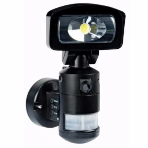 NightWatcher LED Robotic Security Light with HD Camera - Black