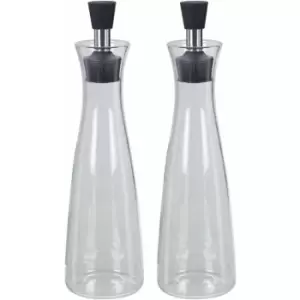 Borosilicate Glass Oil And Vinegar Set / 550ML Sauce Bottles/ Oil Dispenser/ Lightweight Bottle With Airtight Cap 8 x 8 x 28 - Premier Housewares
