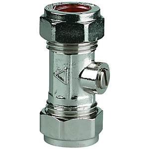 Wickes Chrome Plated Isolating Valve - 15mm