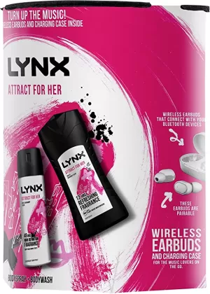 Lynx Attract For Her Duo and Wireless Ear Buds Gift Set