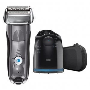 Braun Series 7 7865cc Wet & Dry Mens Electric Foil Shaver Grey without Clean Renew cartridge