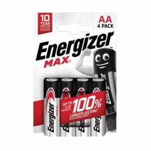 Energizer Max AA Alkaline Batteries Pack 4 55245EN