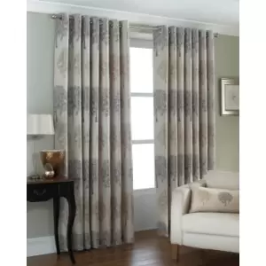Riva Home Oakdale Tree Design Eyelet Curtains (90 x 54" (229 x 137cm)) (Silver)
