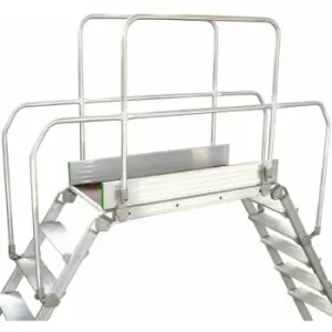 Loops - 5 Tread Industrial Bridging Steps & Handle Crossover Ladder 0.9m x 0.5m Platform