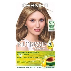 Garnier Nutrisse 8.13 Medium Beige Blonde Permanent Hair Dye Blonde