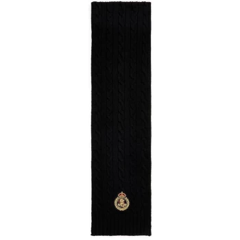 Lauren by Ralph Lauren Lauren Ralph Lauren Crest Knitted Scarf Womens - Black