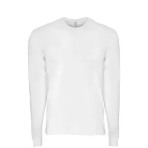 Next Level Adults Unisex Suede Feel Long Sleeve Crew T-Shirt (3XL) (White)