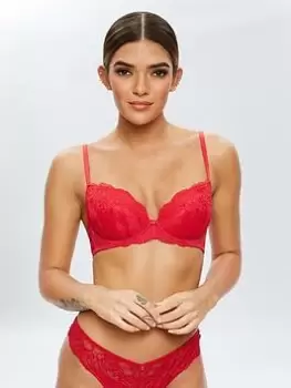 Ann Summers Bras Sexy Lace Planet Plunge Bra, Bright Red, Size 36B, Women