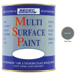 Bedec - Multi Surface Paint - Satin - Dark Grey - 750ml - Dark Grey