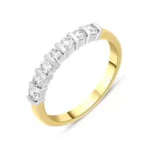 18ct Yellow Gold 0.50ct Diamond Seven Stone Half Eternity Ring