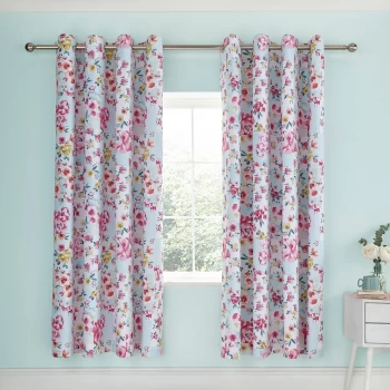 Catherine Lansfield Flower Patchwork Eyelet Curtains